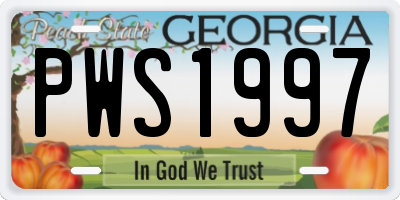 GA license plate PWS1997