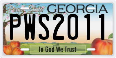 GA license plate PWS2011