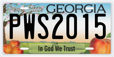 GA license plate PWS2015
