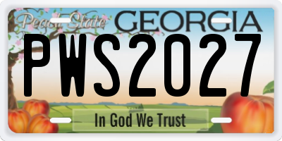 GA license plate PWS2027