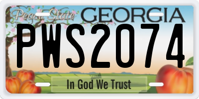 GA license plate PWS2074