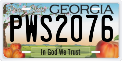 GA license plate PWS2076