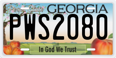 GA license plate PWS2080