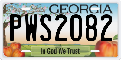 GA license plate PWS2082