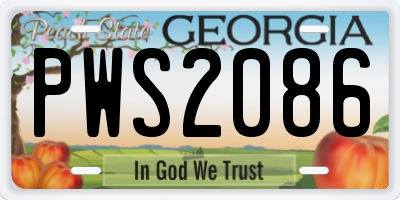 GA license plate PWS2086
