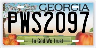 GA license plate PWS2097