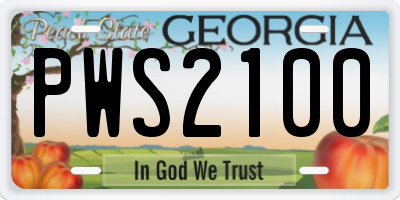 GA license plate PWS2100