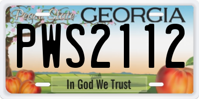 GA license plate PWS2112
