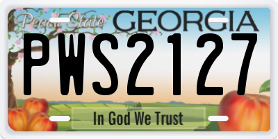 GA license plate PWS2127
