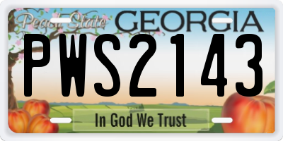 GA license plate PWS2143