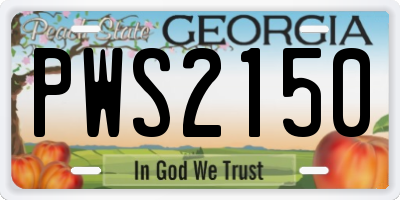 GA license plate PWS2150