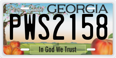 GA license plate PWS2158
