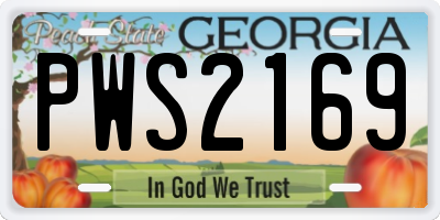 GA license plate PWS2169