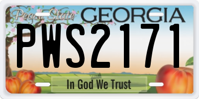 GA license plate PWS2171