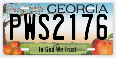 GA license plate PWS2176