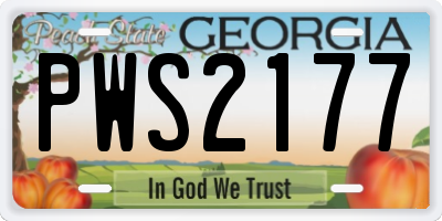 GA license plate PWS2177