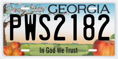 GA license plate PWS2182