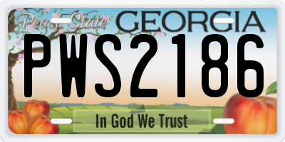 GA license plate PWS2186