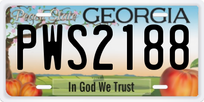 GA license plate PWS2188