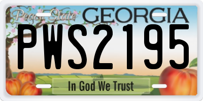 GA license plate PWS2195