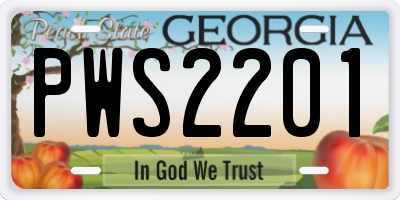 GA license plate PWS2201