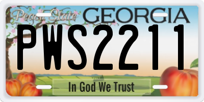 GA license plate PWS2211