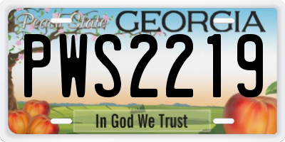 GA license plate PWS2219