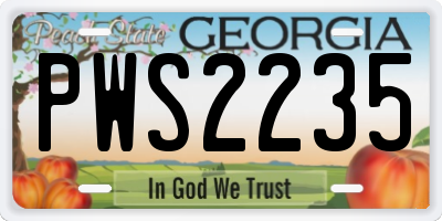 GA license plate PWS2235