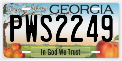 GA license plate PWS2249