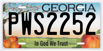 GA license plate PWS2252