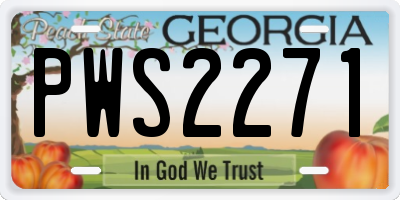 GA license plate PWS2271
