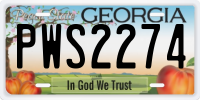 GA license plate PWS2274