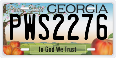 GA license plate PWS2276