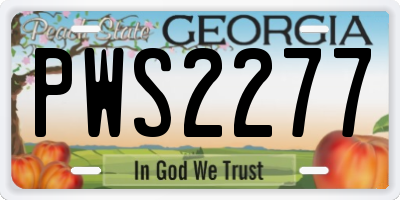 GA license plate PWS2277