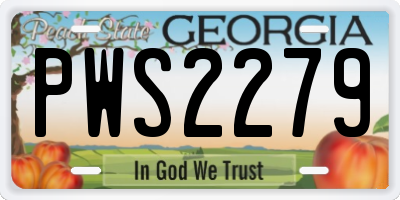 GA license plate PWS2279