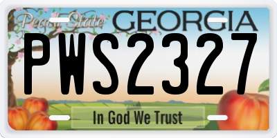 GA license plate PWS2327