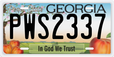 GA license plate PWS2337