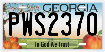 GA license plate PWS2370