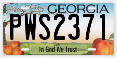 GA license plate PWS2371