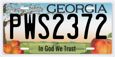 GA license plate PWS2372