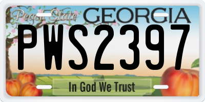 GA license plate PWS2397