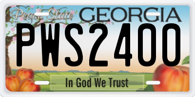 GA license plate PWS2400