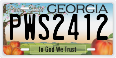 GA license plate PWS2412