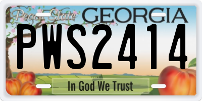 GA license plate PWS2414