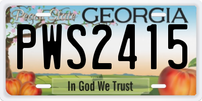 GA license plate PWS2415