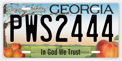 GA license plate PWS2444