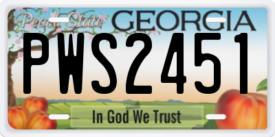 GA license plate PWS2451