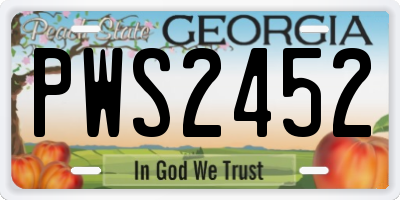 GA license plate PWS2452