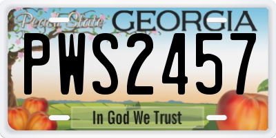 GA license plate PWS2457