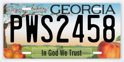 GA license plate PWS2458